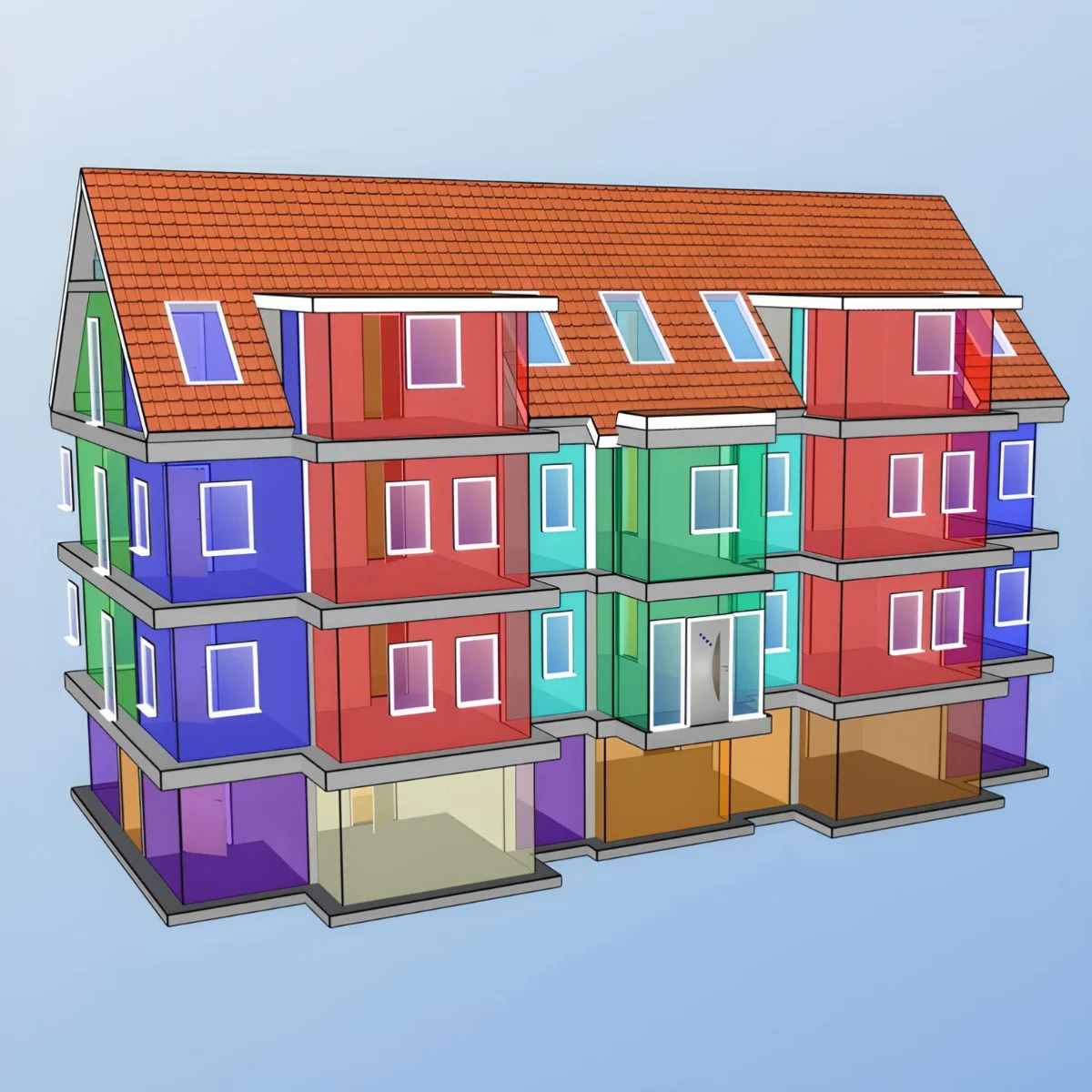 DGNA 3D CAD eines Mehfamilienhaus